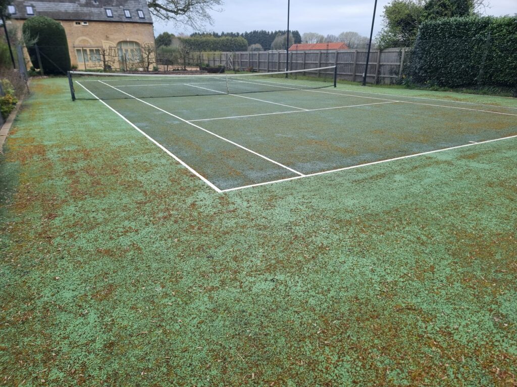 Tennis court cleaning project – sports court maintenance